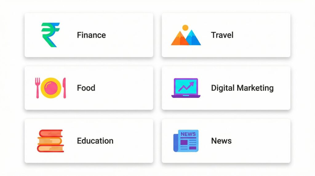 popular blog niches in India list