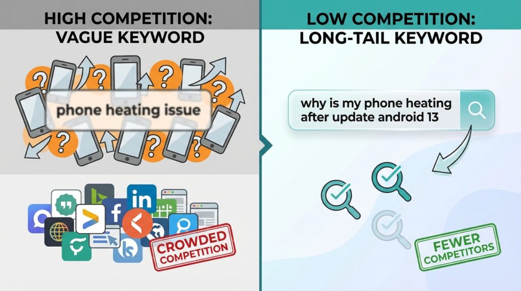 problem based keyword search example mobile lag fix