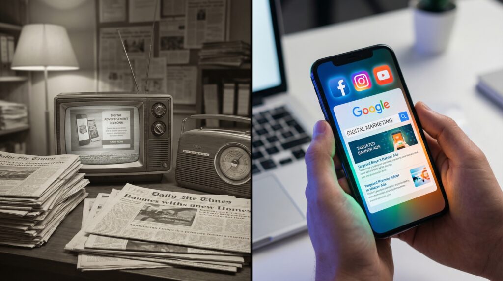 traditional marketing vs digital marketing comparison